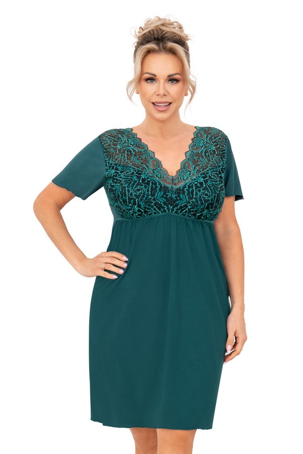 Koszula nocna damska - Melania zielona plus size zdjęcie 1