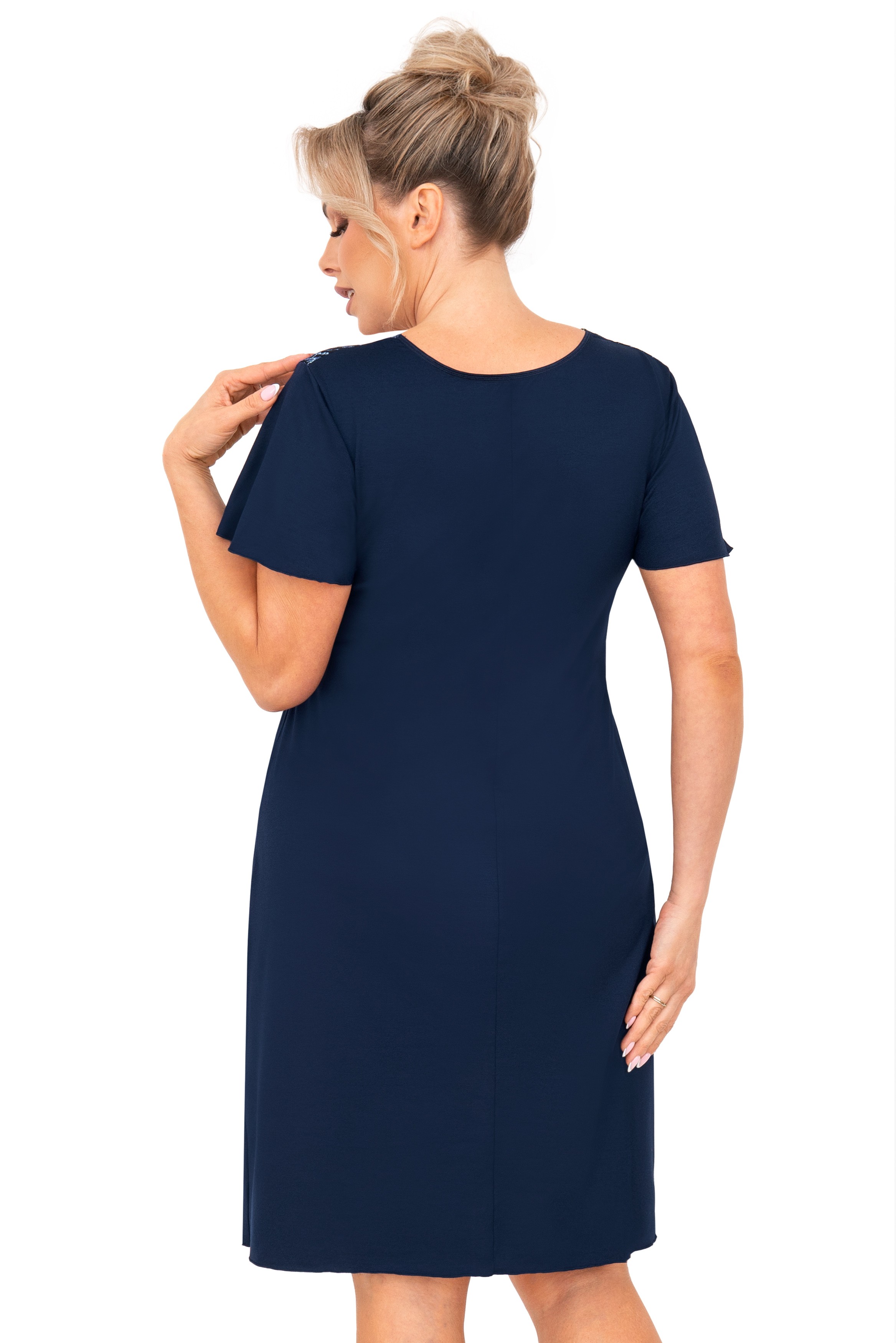Koszula nocna damska - Melania plus size granatowa zdjęcie 2