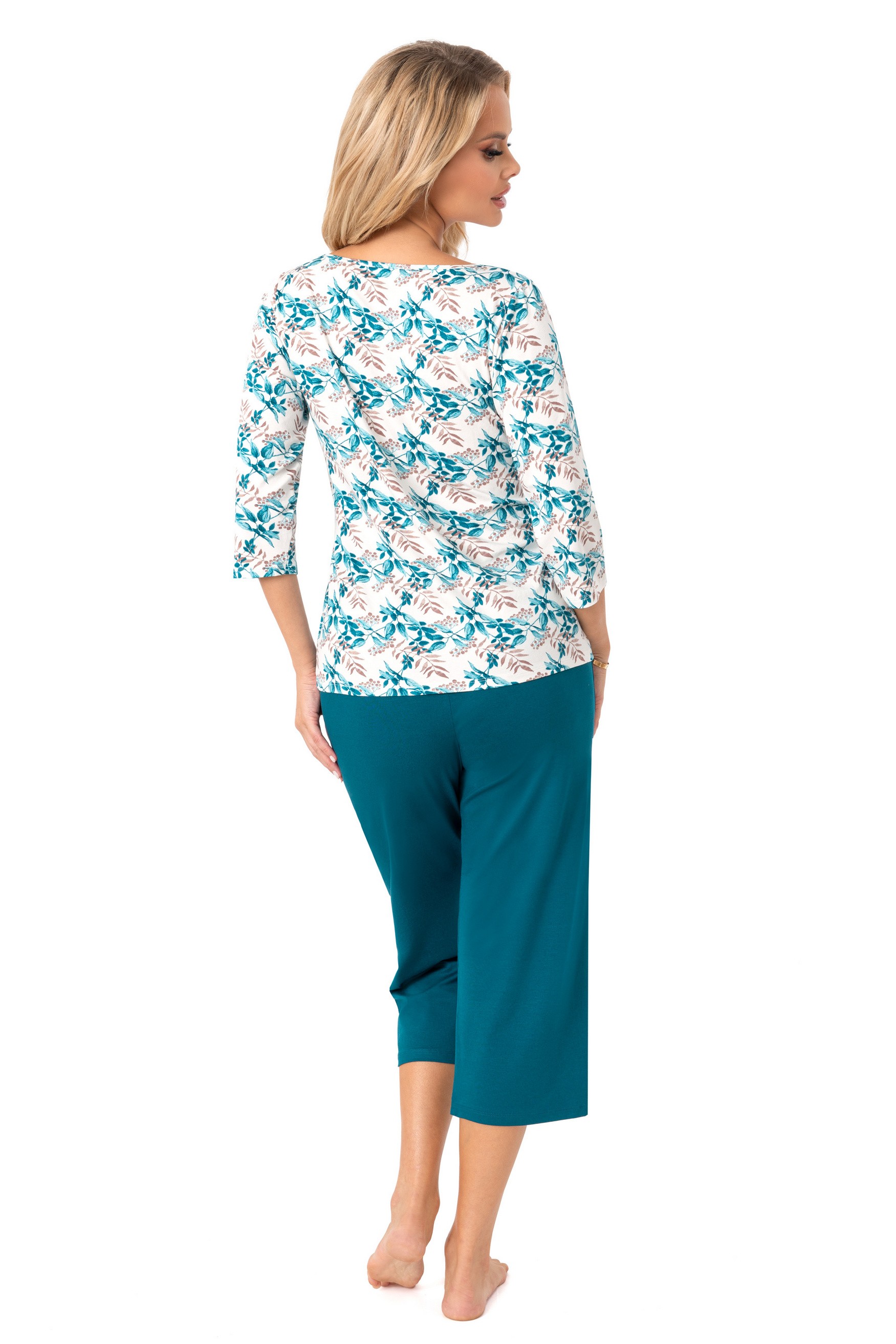 Piżama damska elegancka ze spodniami 3/4 - Irmina 3/4 zdjęcie 3