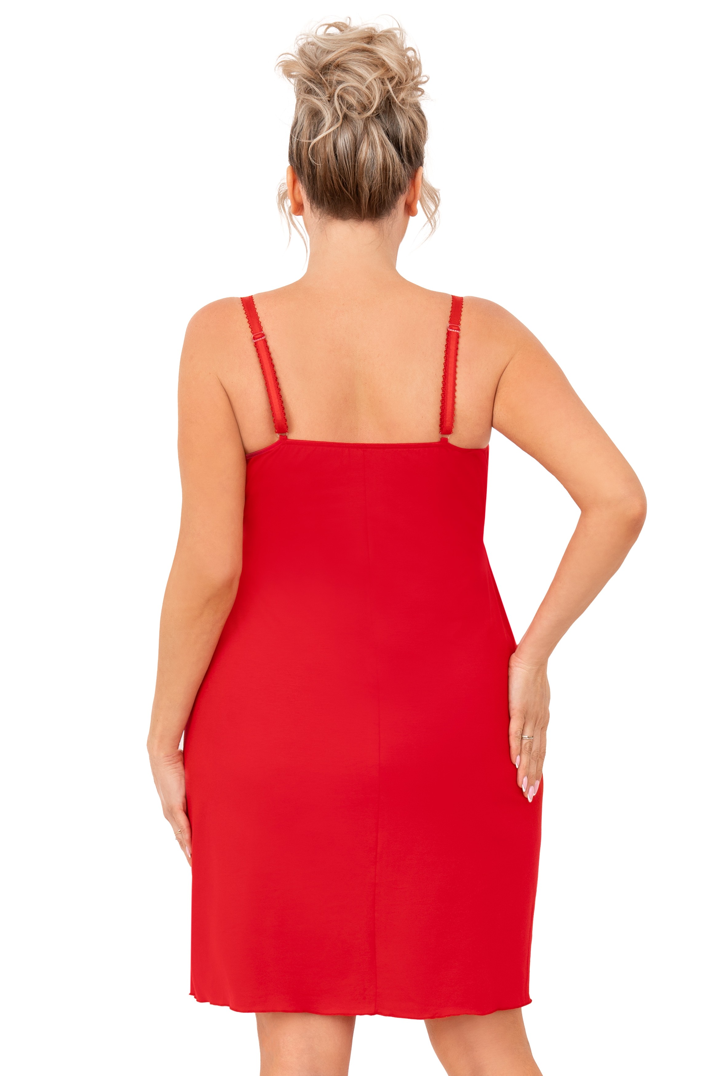 Seksowna koszula nocna plus size - Sylvia czerwona plus size zdjęcie 3