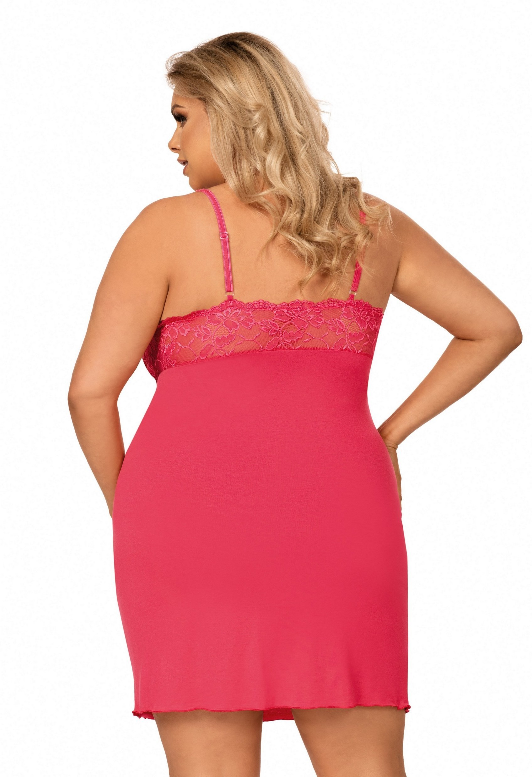 Lucia koralowa plus size - koszulka nocna zdjęcie 2