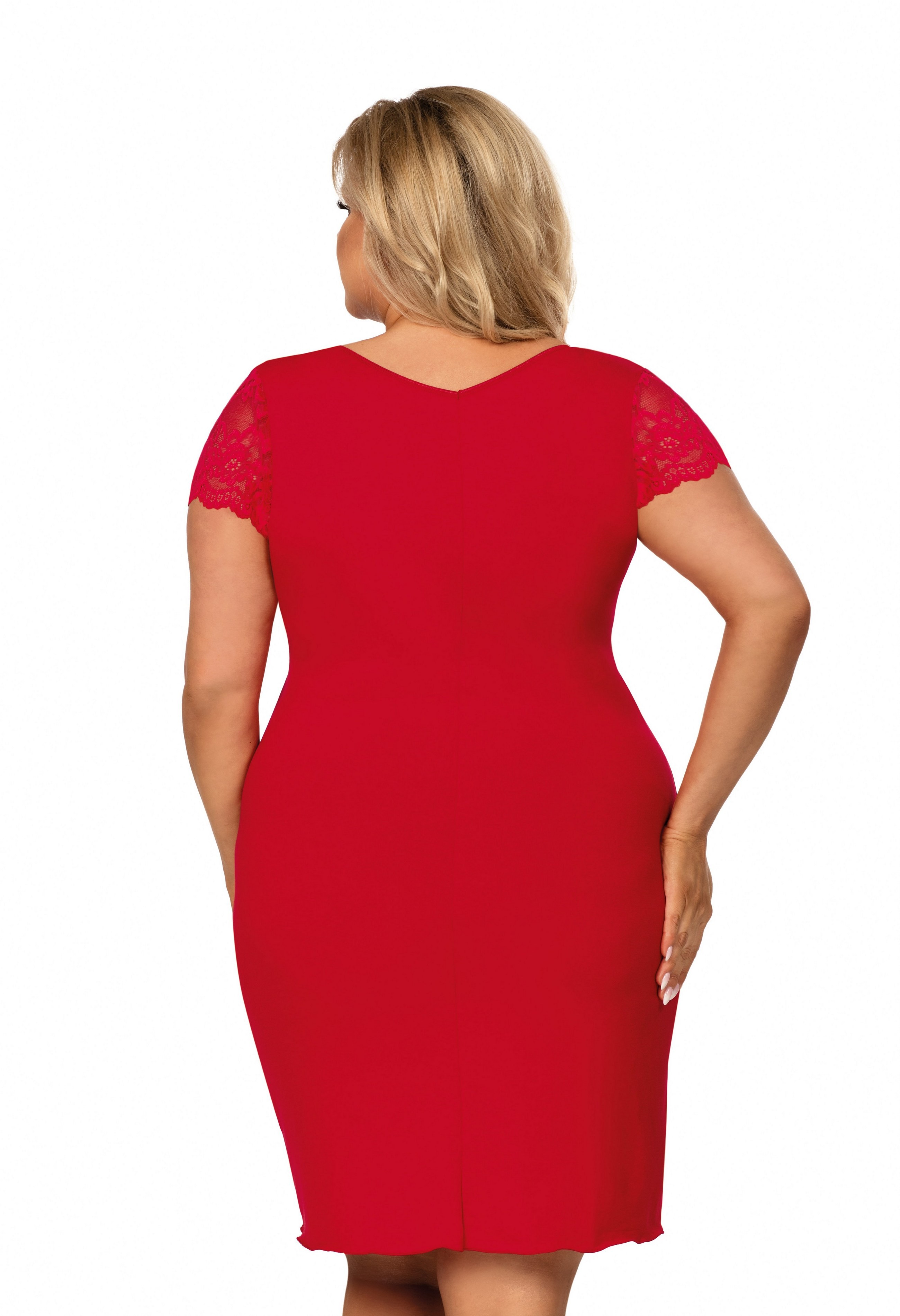 Tess czerwona plus size - koszulka nocna zdjęcie 2