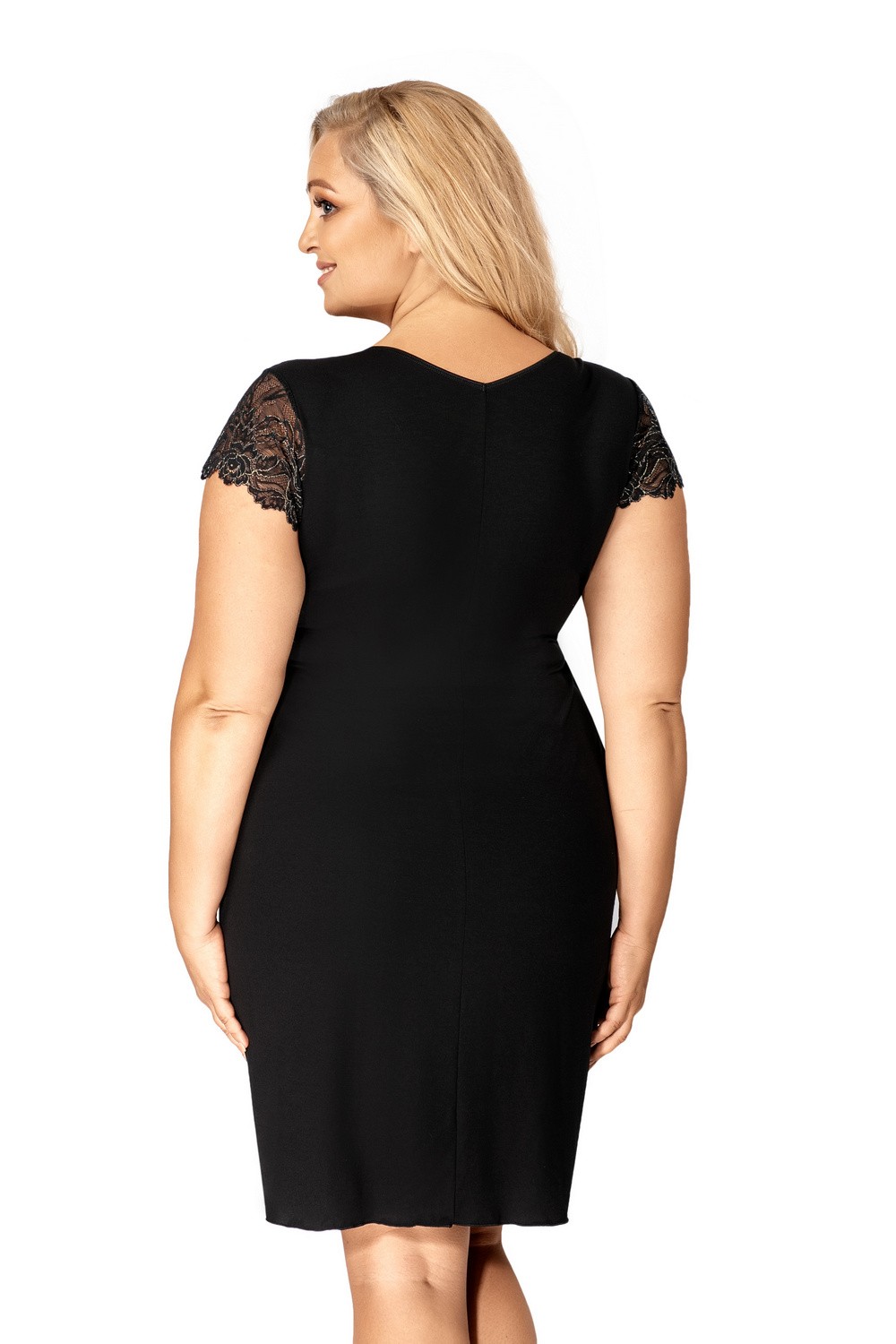Sharon czarna plus size - koszulka nocna zdjęcie 2