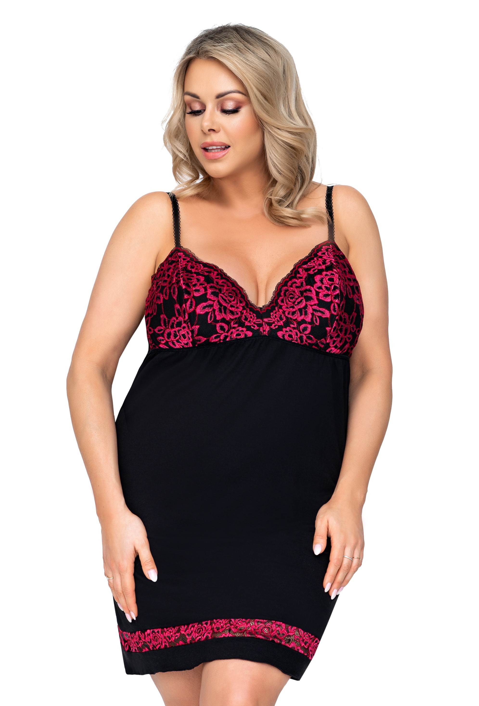 Alexia czarna plus size - koszulka nocna zdjęcie 1