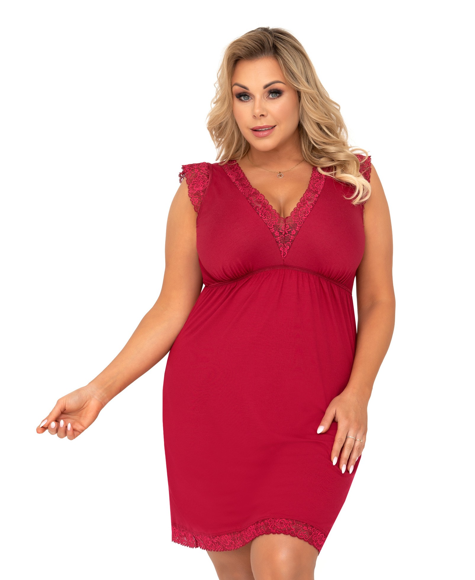 Vera bordowa plus size - koszulka nocna zdjęcie 1