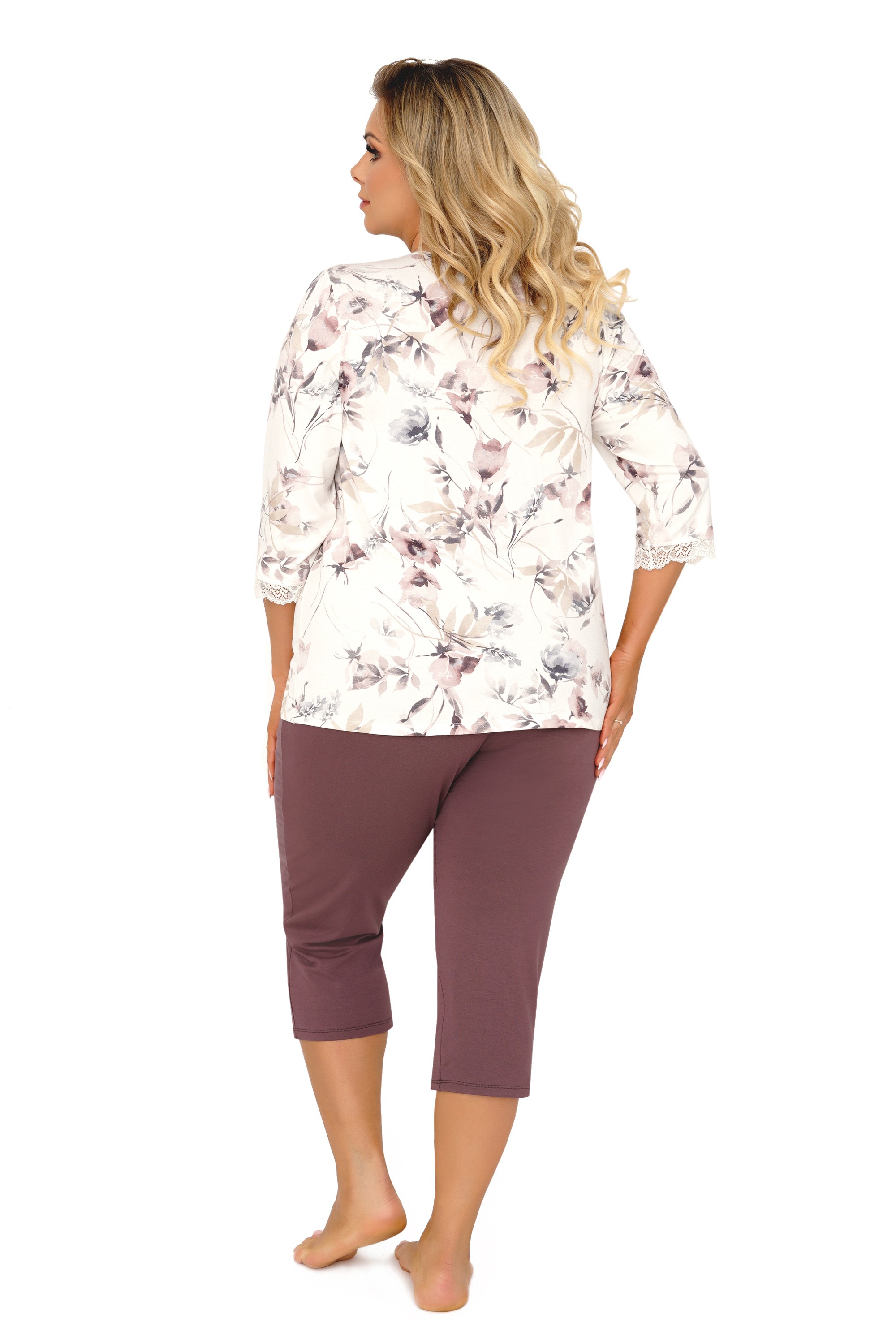Belinda 3/4 plus size - piżama damska zdjęcie 2