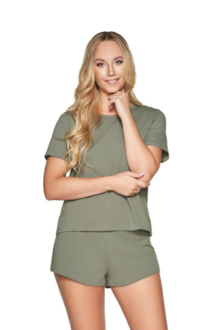 Cosy piżama komplet: spodenki i koszulka khaki