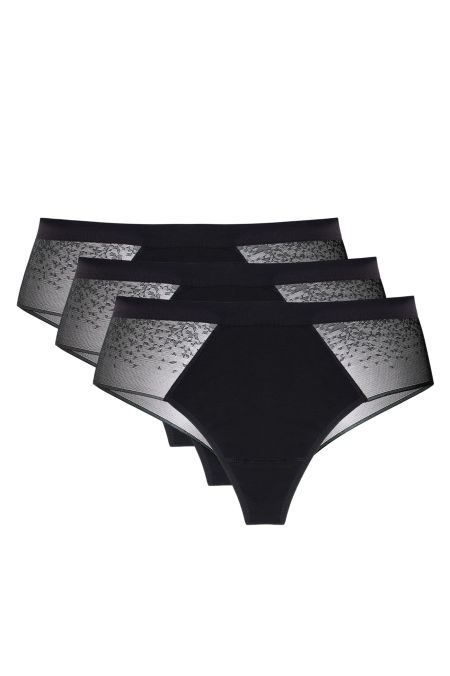 Hela brazyliany z koronkowym tyłem trójpak