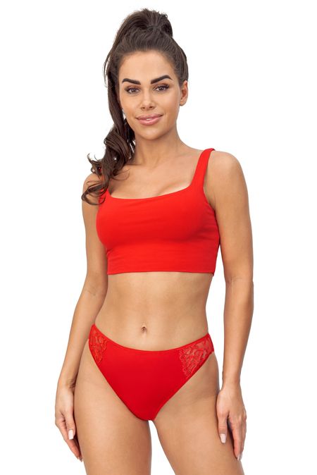 Stringi koronkowe seksowne - 245 czerwone