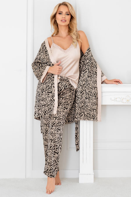 Satynowy szlafrok damski - Sheila