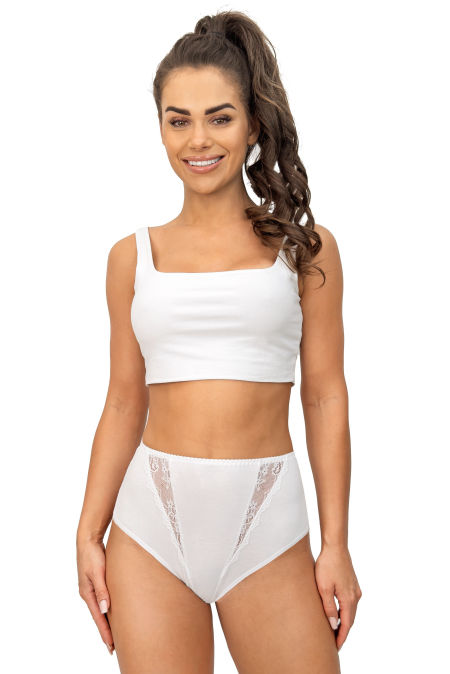 Bawełniane figi z wysokim stanem pełne - 238 białe