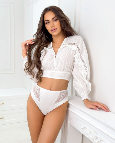 Białe figi z wysokim stanem - 213 białe