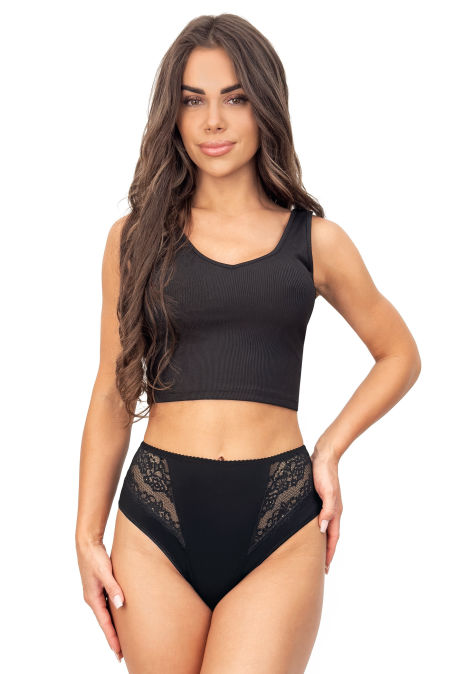 Czarne figi z wysokim stanem - 213 czarne