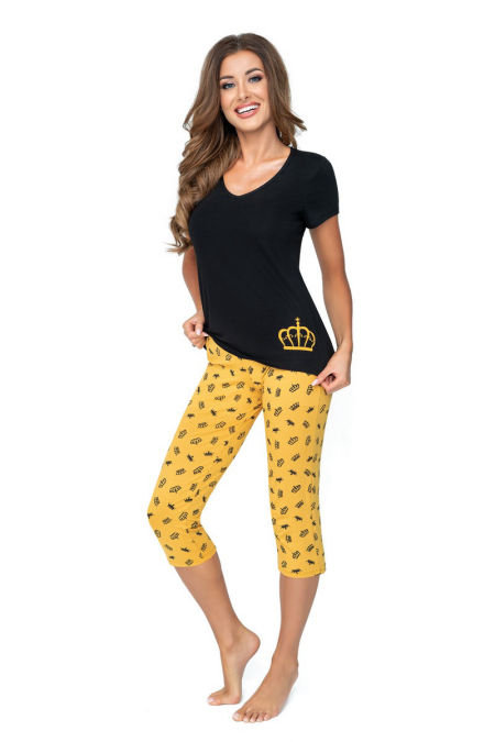 Princessa 3/4 czarna - piżama damska