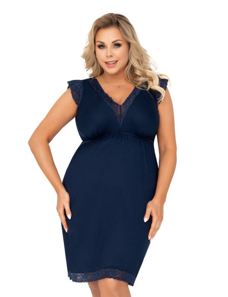 Vera granatowa plus size - koszulka nocna