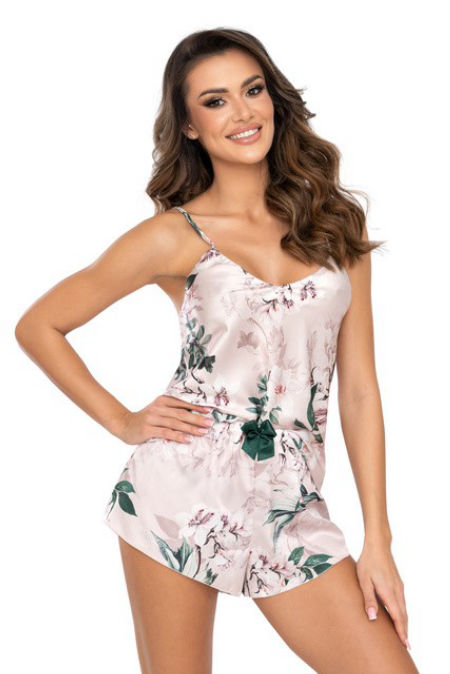 Piżama satynowa w kwiaty - Nelly 1/2